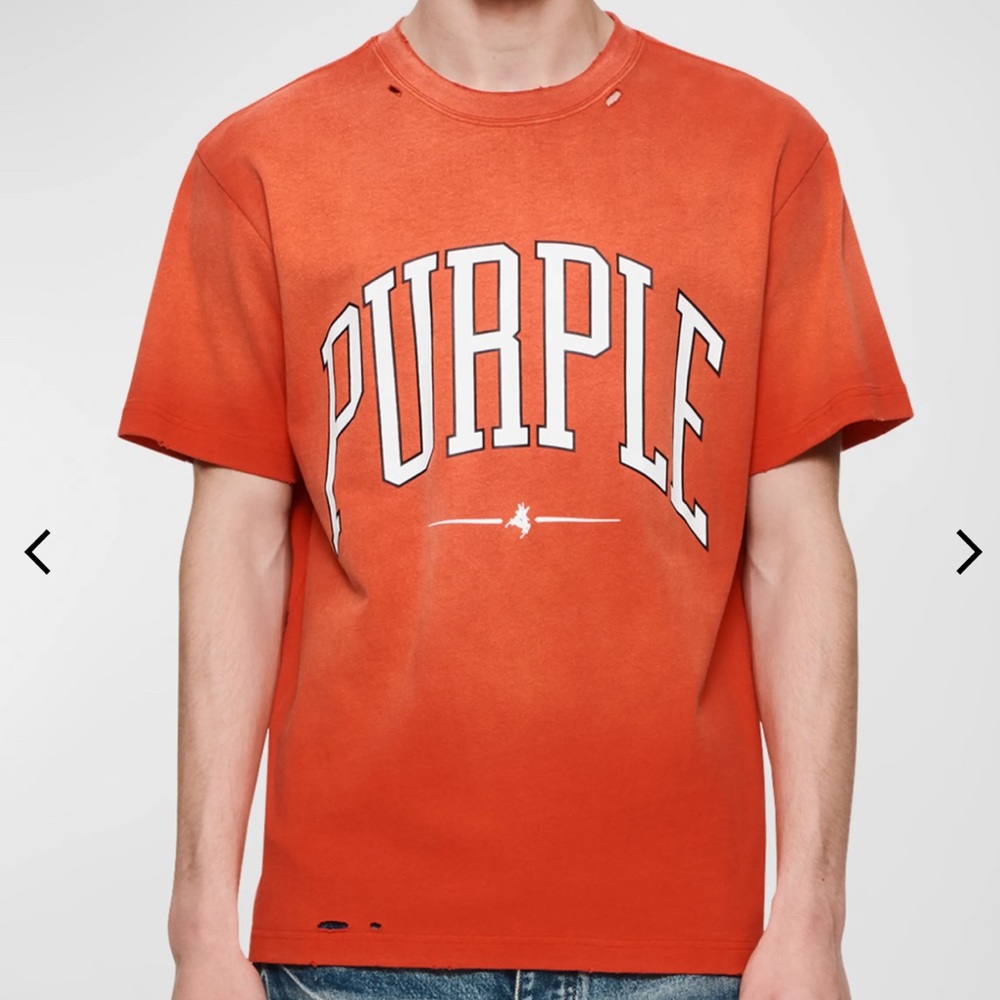 PURPLE BRAND Red Collegiate T-Shirt XS